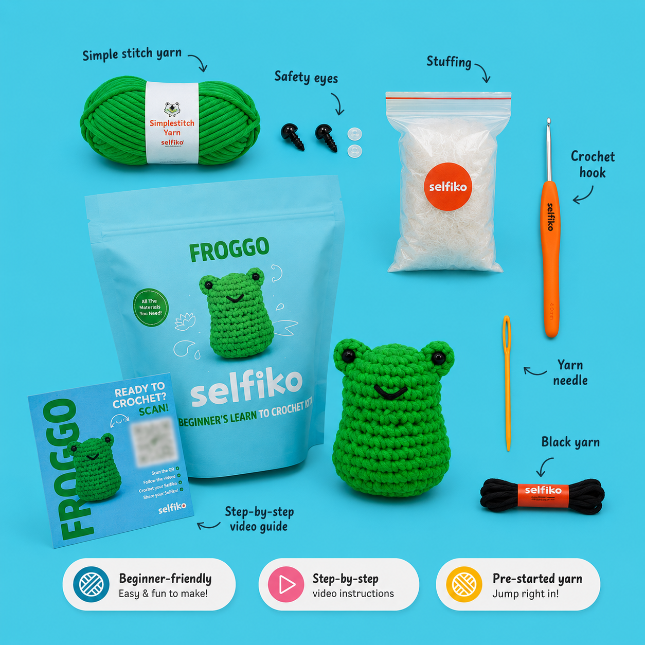 Froggo - Crochet Kit for Beginners