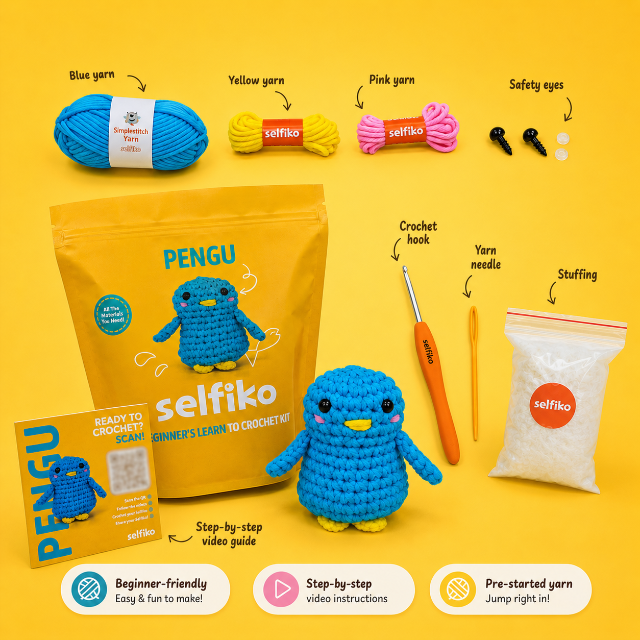 Pengu - Crochet Kit For Beginners